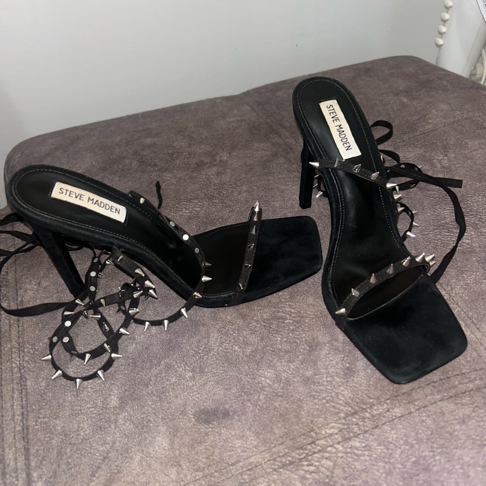 Steve Madden Black Spiked Heels